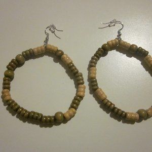Wood Hoop Earrings